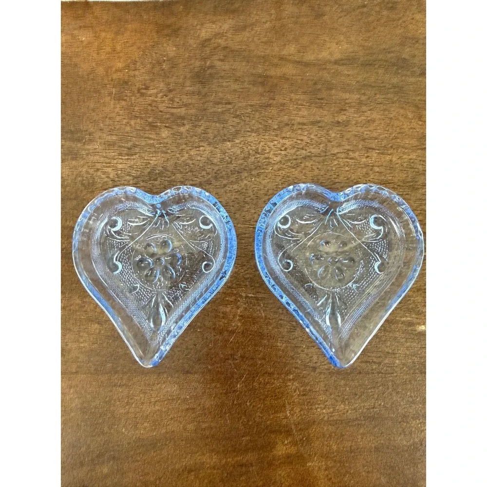 Indiana Glass Tiara Sandwich PAIR (2) Blue Glass 3